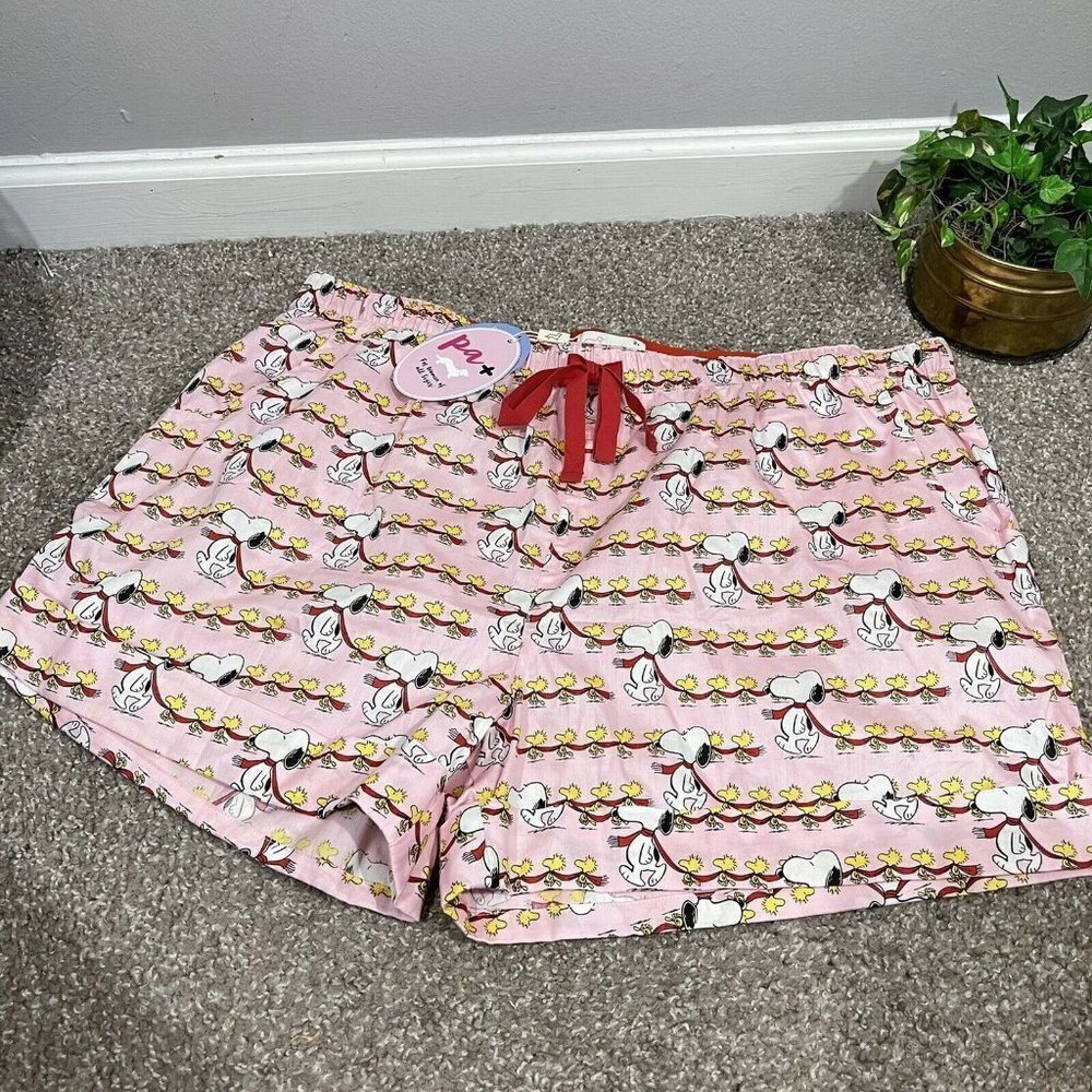Peter Alexander Plus Peanuts Pj Cuff Shorts Pant Size 2+ 20-22 Pink Yellow